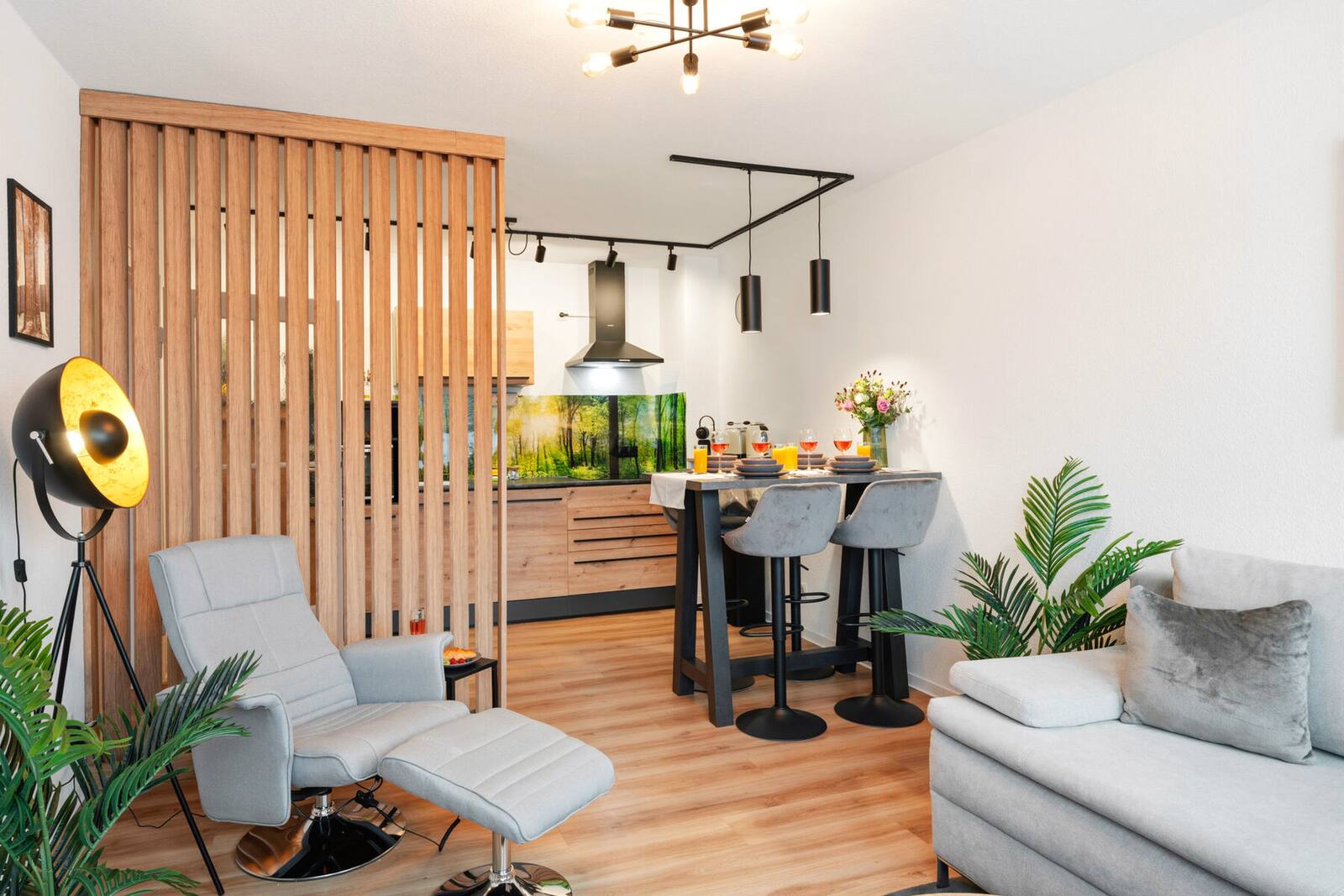 Wohnbereich einer UNIQUE Ferienwohnung in Wolfsburg